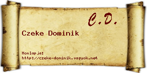 Czeke Dominik névjegykártya